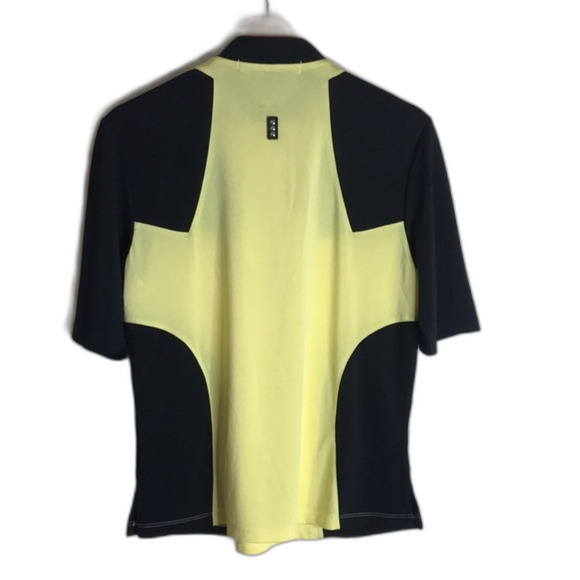 Jamie Sadock Black and Yellow Geometric Quarter Zip Golf Shirt Women's Medium - Picture 8 of 11